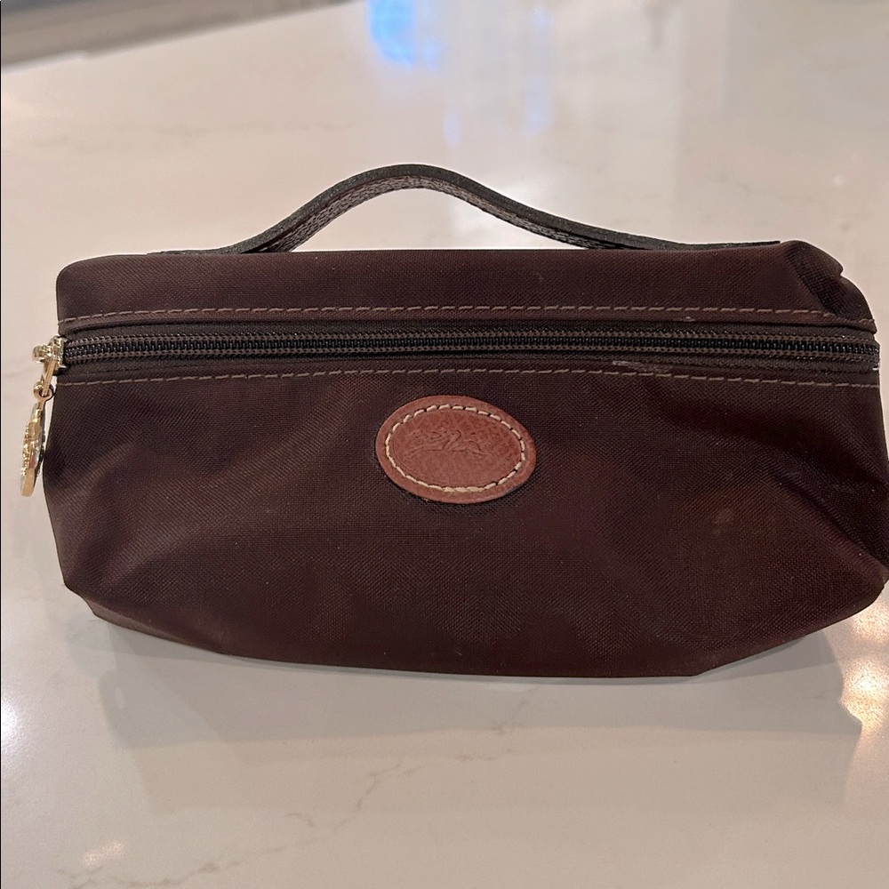 Longchamp Le Pilage Cosmetic Case Pouchette in  brown